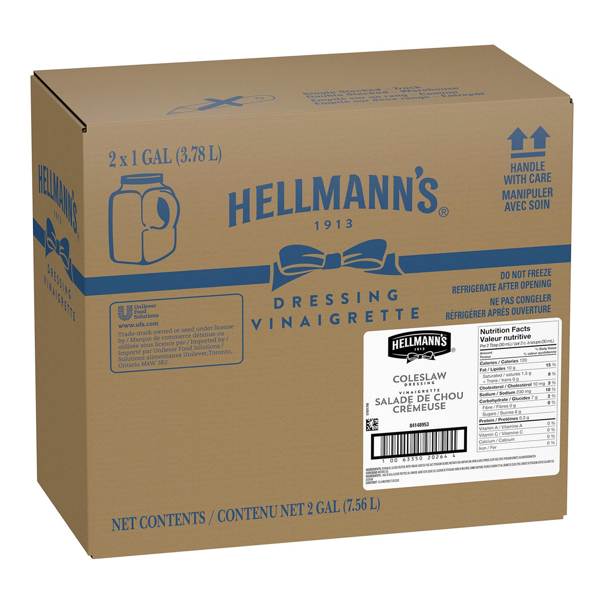 Hellmanns Coleslaw Dressing 2x3.78 L