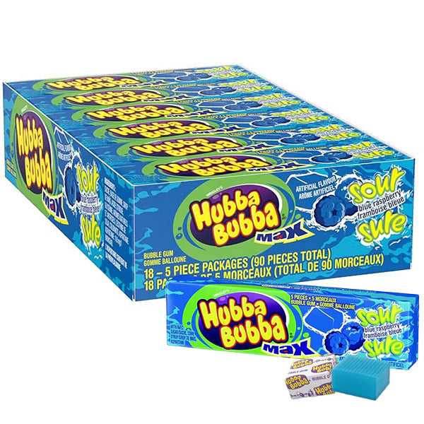 Hubba Bubba Max Sour Blue Raspberry 18x5 ct