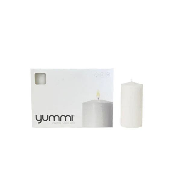 Yummi Pillar Candle 2.6IN White 4X3 ct