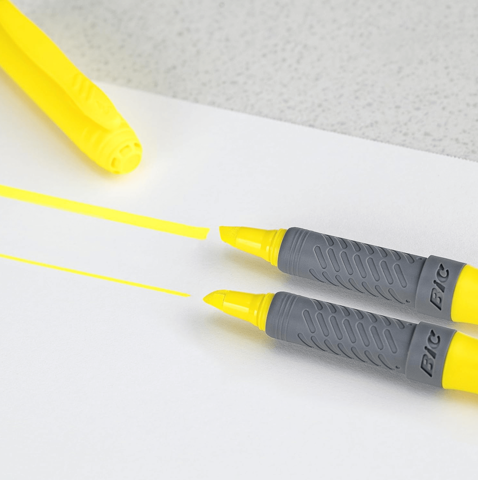 BIC HIGHLIGHTER - CHISEL TIP 2PCS
