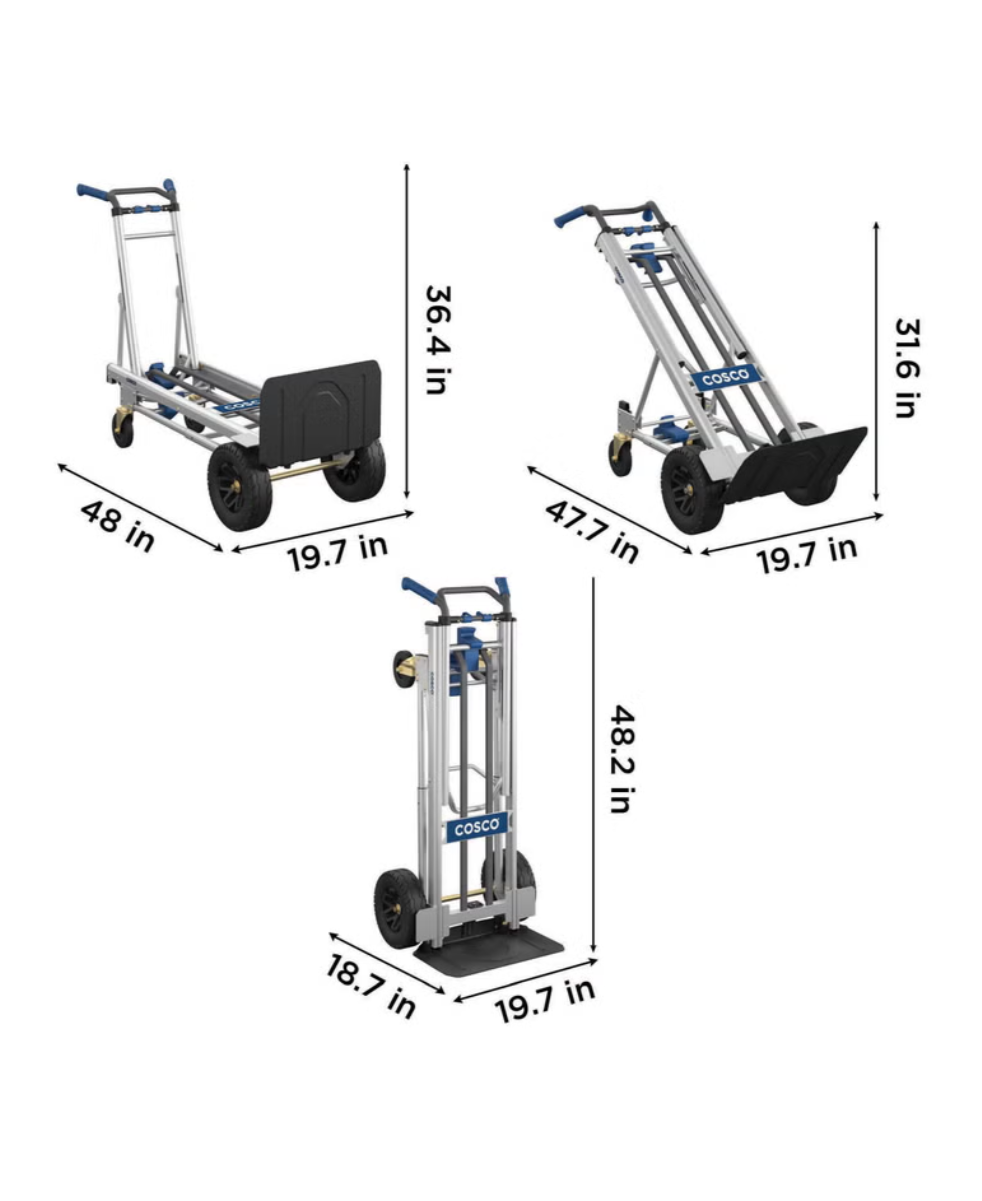 COSCO 5-in-1 Convertible Hand Truck with 3 Position Extendable Handle