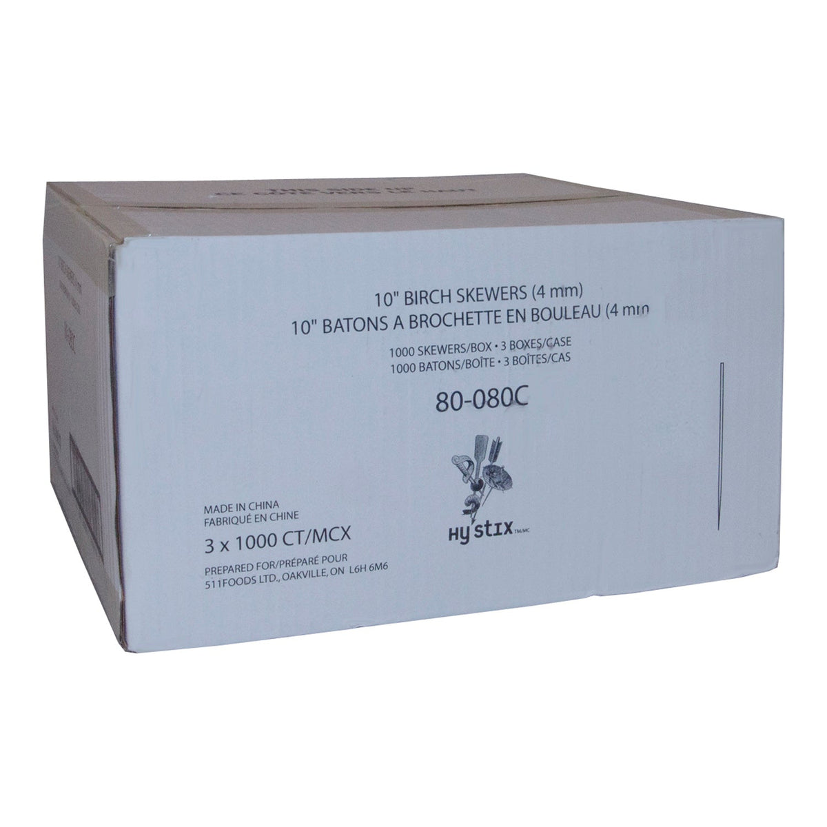 Hy-five Birch Skewers 10IN 3x1000 ct