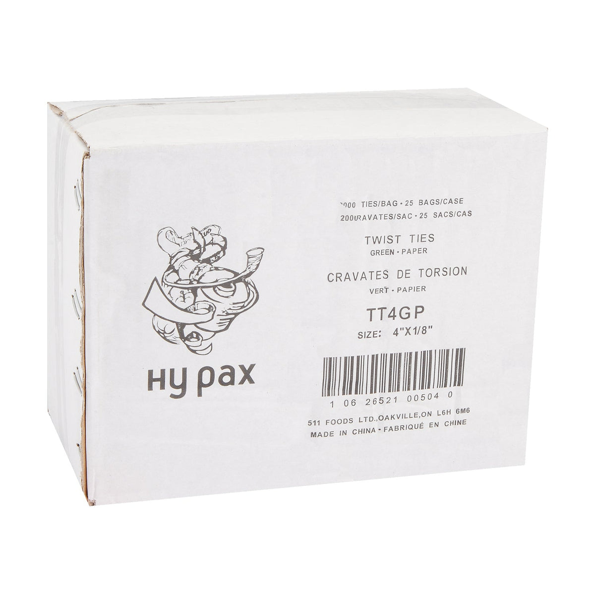 Hy-five 4" Twist Ties Green 2000 ct
