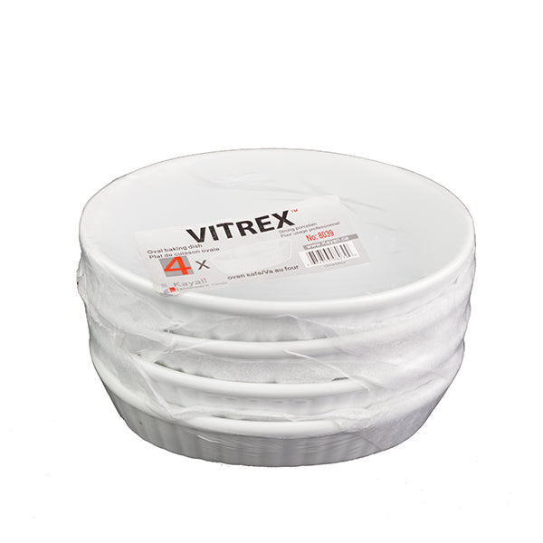 Vitrex Small Oval Baking Dish 5.75IN 4 ct
