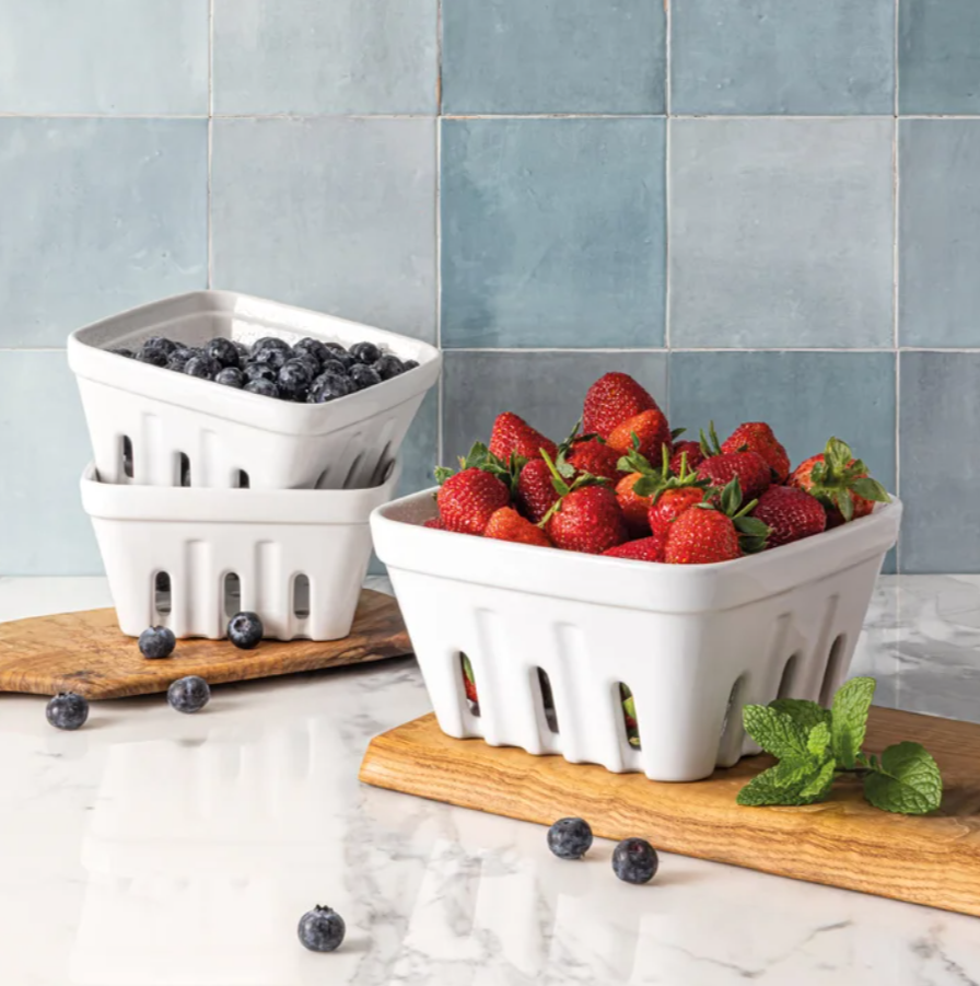 over&back Stoneware Basket Set, 3-pieces