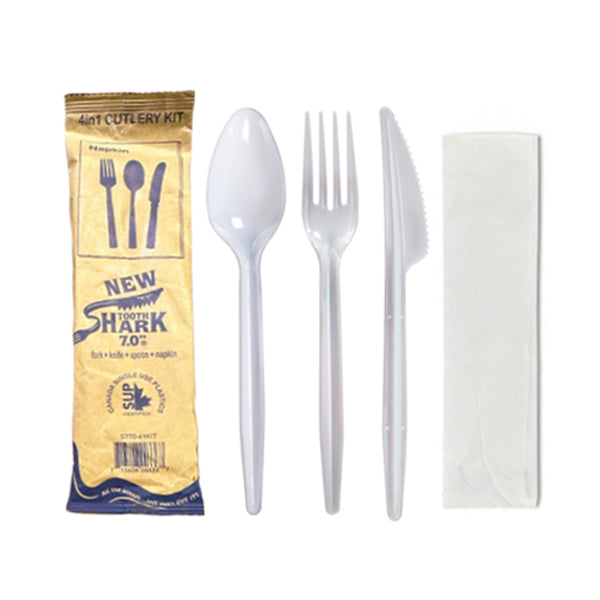 E2e Foodpack Fork Knife Spoon Napkin Cutlery 250 ct