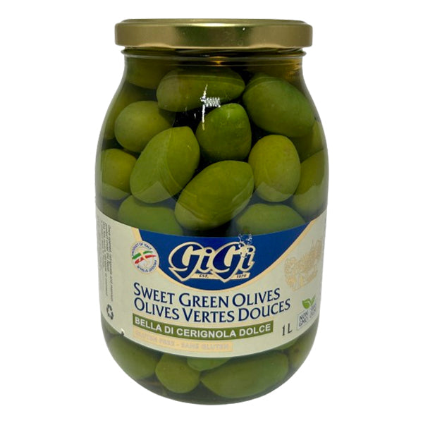 GIGI Sweet Green Cerignola Olives 1 L