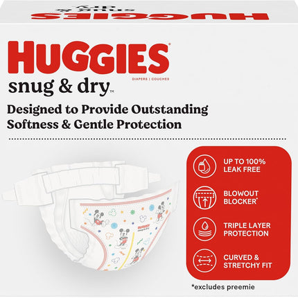Huggies Size 3 Diapers, Snug & Dry Baby Diapers, Size 3 (16-28 lbs), 168 Count, Packaging May Vary