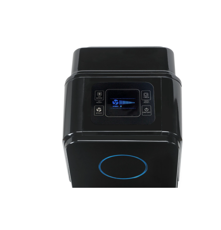 GermGuardian AC5350B Elite 4-in-1 HEPA Filter & UVC Tower Air Purifier, Removes Allergens & Odours, Black, Small-Medium Room