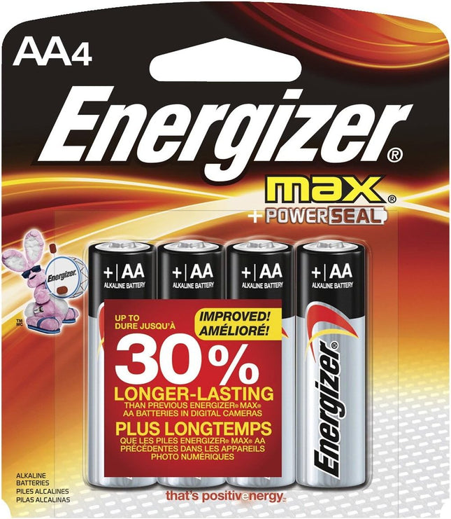 4 Pack Max Alkaline AA Batteries