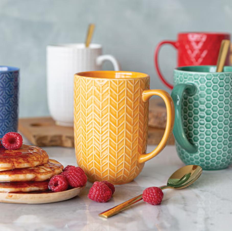 over&back Stoneware 488 mL (16.5 oz) Mug Set, 6-piece
