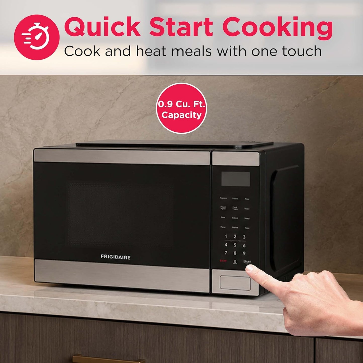 Frigidaire , 0.9 CU. FT. Microwave, Digital Control Panel - Auto Cooking Settings - Child Safety Lock , Stainless Steel
