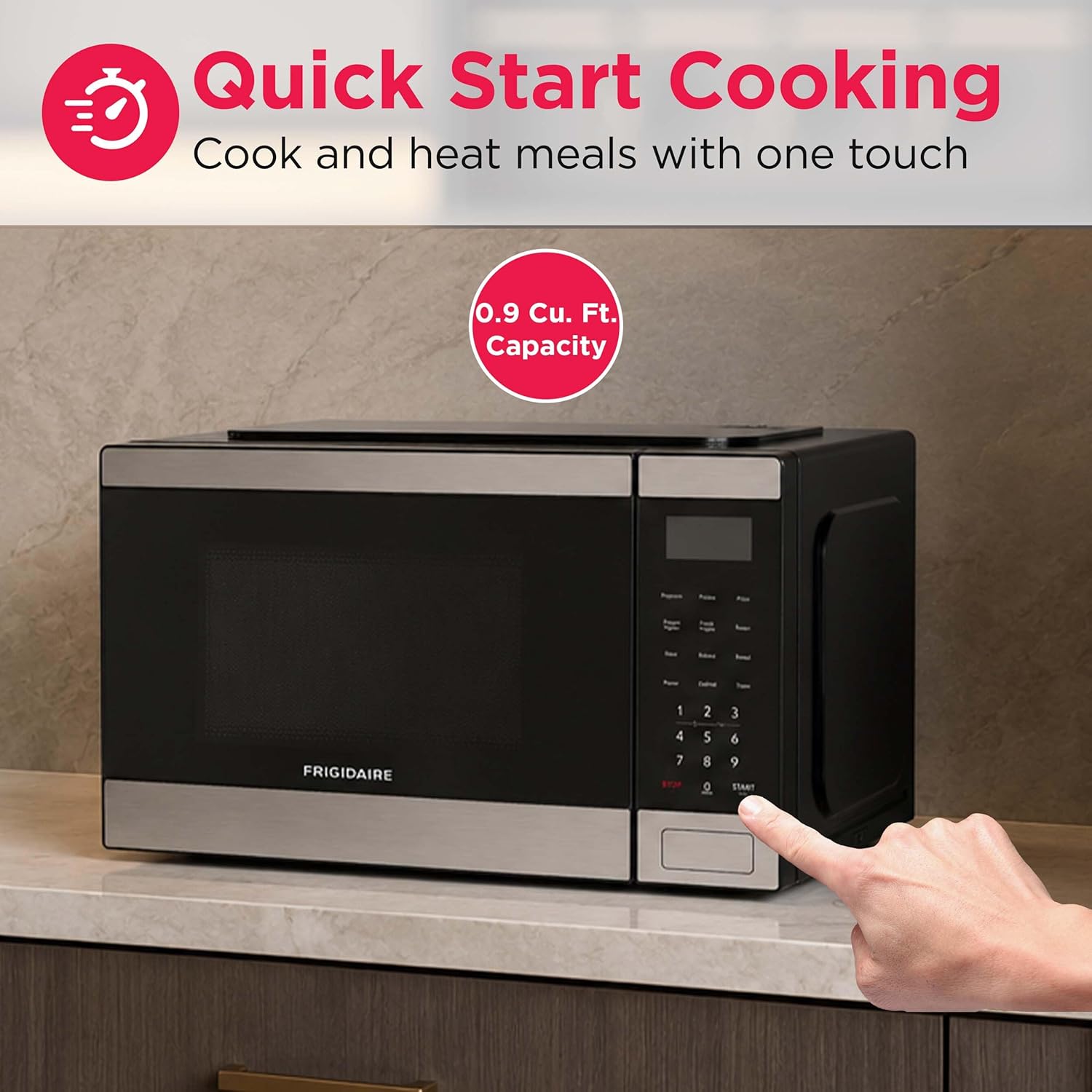 Frigidaire , 0.9 CU. FT. Microwave, Digital Control Panel - Auto Cooking Settings - Child Safety Lock , Stainless Steel