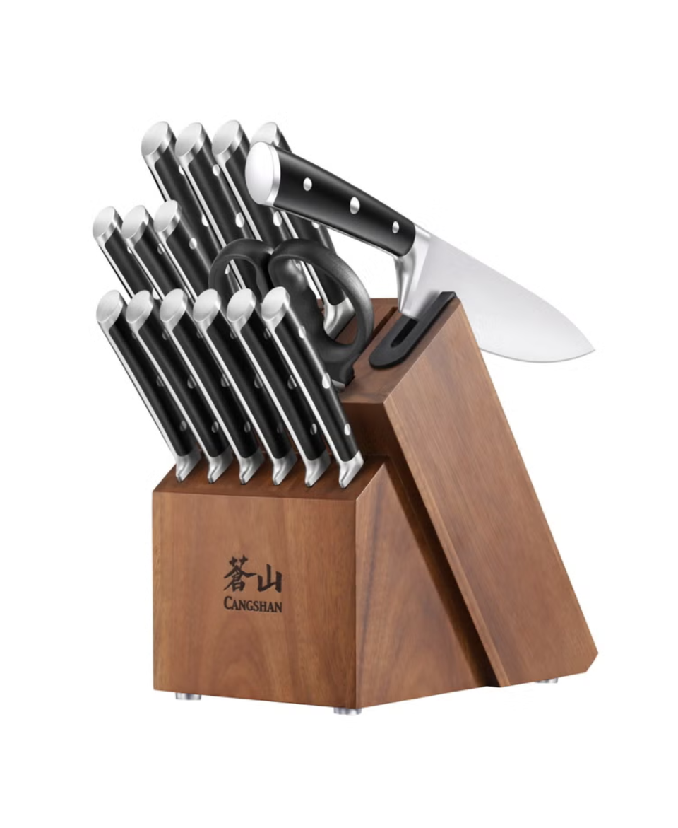 Cangshan Elko Series Knife Block Set, 16-piece