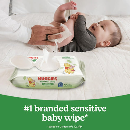 Huggies Natural Care Sensitive Baby Wipes, Hypoallergenic, 99% Purified Water, 3 Refill Packs (624 Wipes Total)