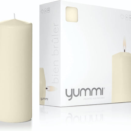 Yummi 3" x 8" Round Pillar Candles - 3 per Pack