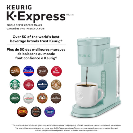 Keurig K-Express Single Serve K-Cup Pod Coffee Maker, Mint, With A Removable Reservoir And Strong Button Function