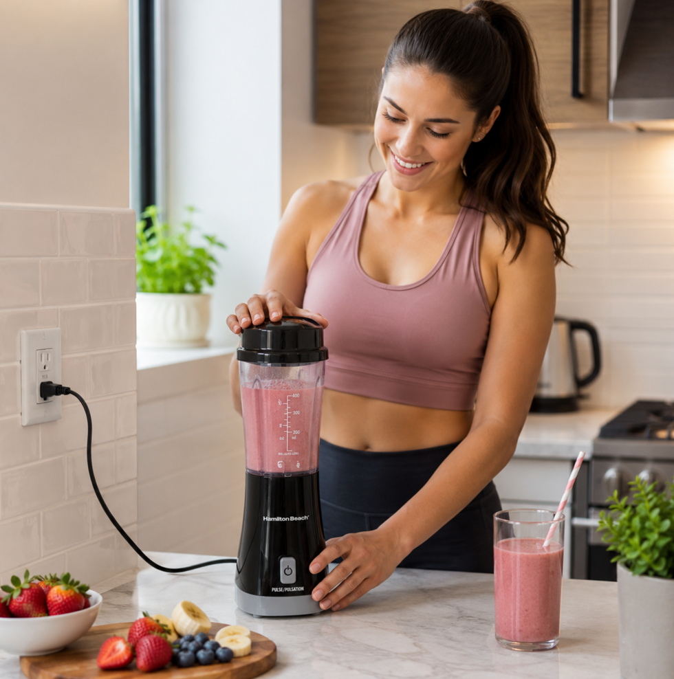 HAMILTON BEACH PERSONAL BLENDER WITH TRAVEL LID #51109CR