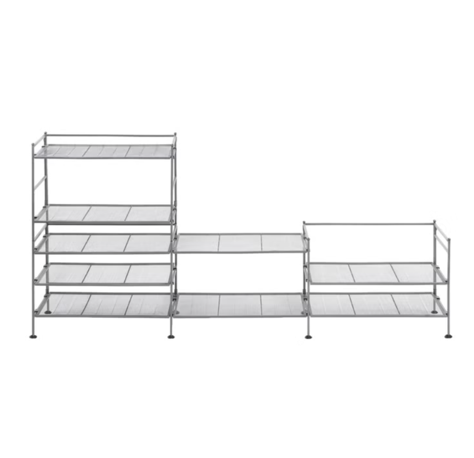 Seville Classics 3-Tier Stackable Sturdy Steel Mesh Utility Shoe Rack