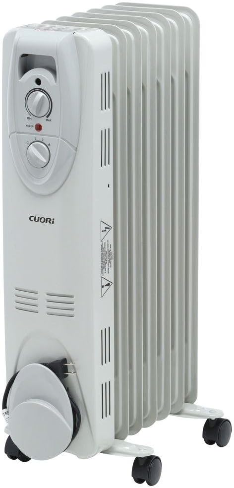 1500-Watt Electric Oil-Filled Radiant Portable Heater - Grey