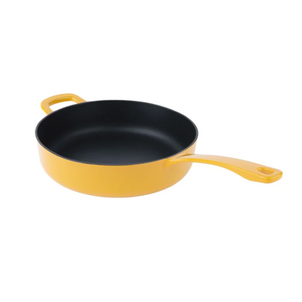 Chuck Hughes, Cast Iron Deep Skillet, 3.75 L (4 qt.), Yellow
