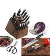 Cangshan Rainier Series German Steel Forged Knife Block Set, 17-piece