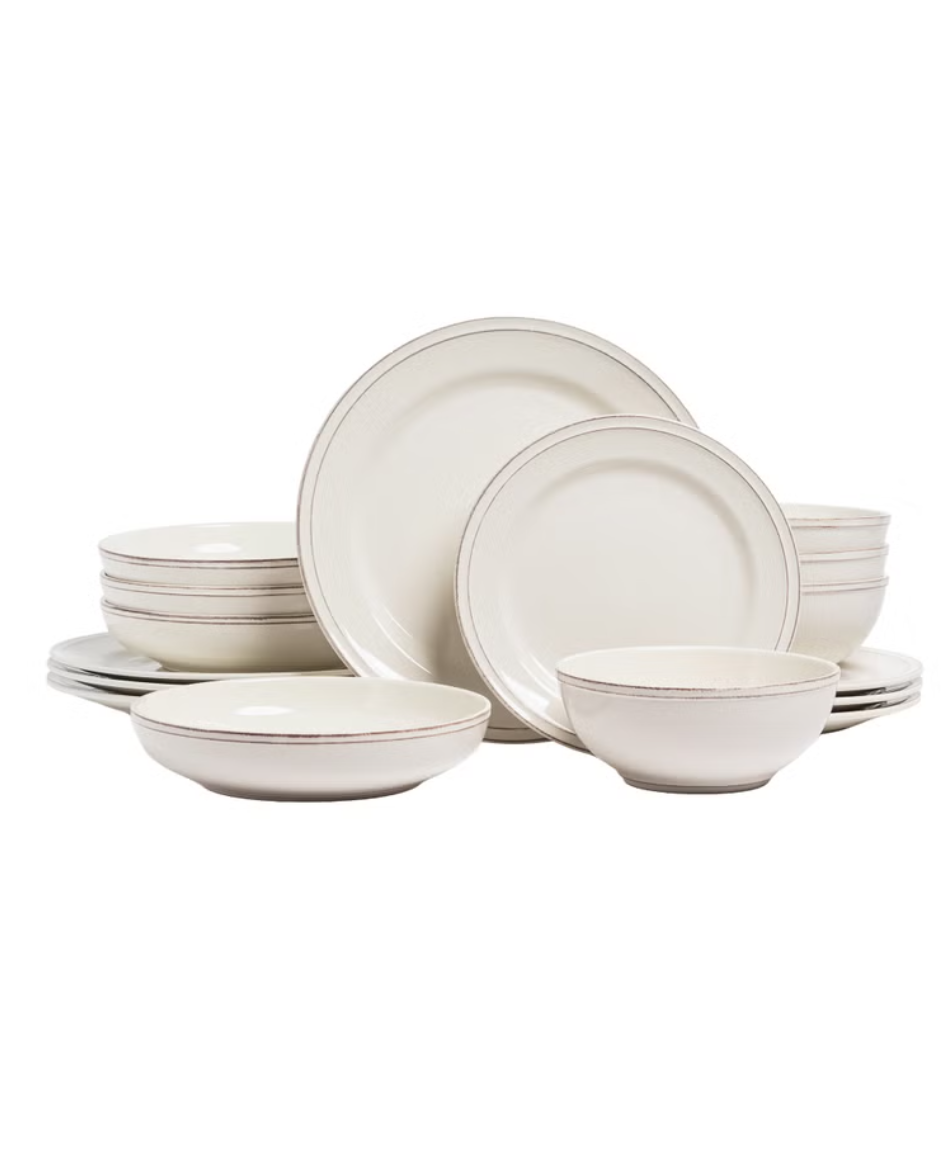 over&back Stoneware Dinnerware Set, 16-pieces