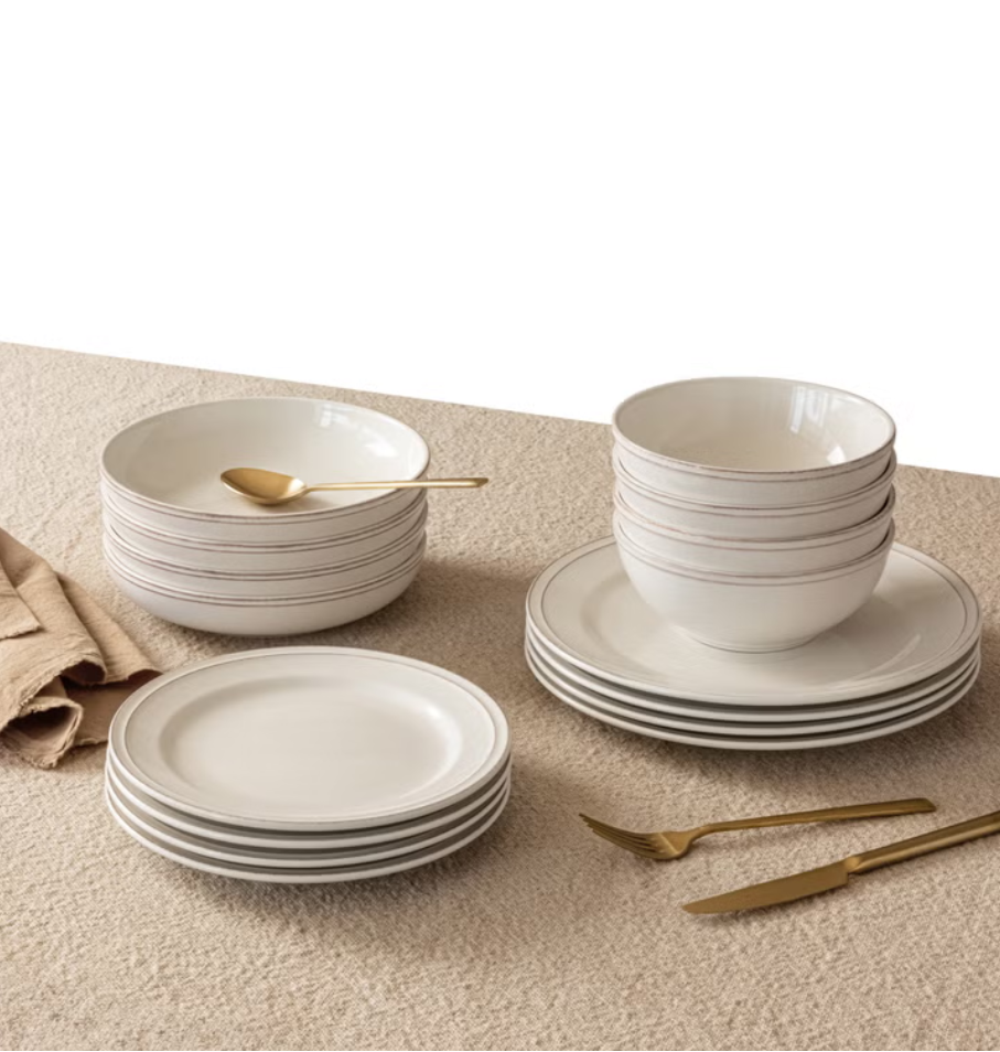 over&back Stoneware Dinnerware Set, 16-pieces
