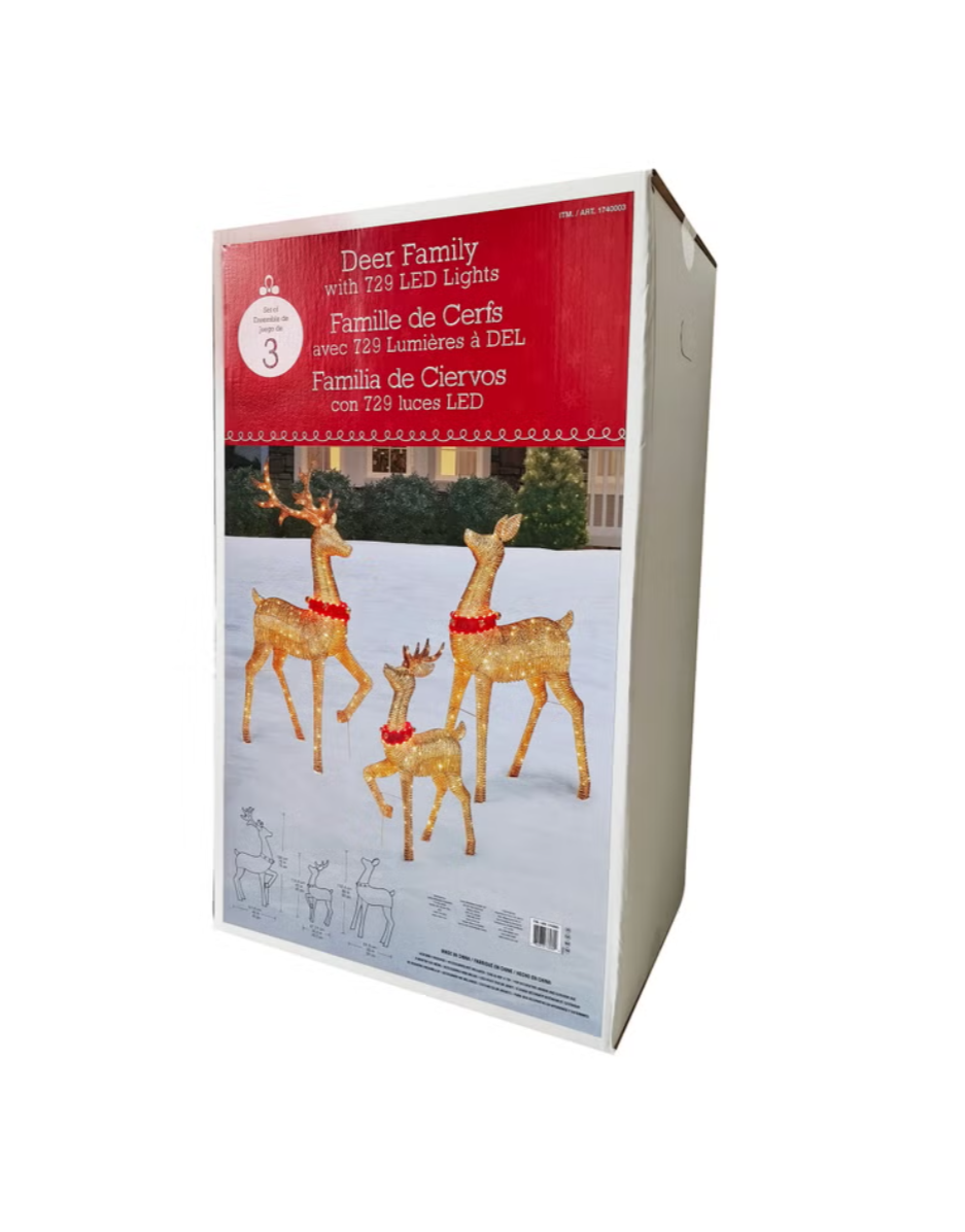 Set of 3 LED Deer Family