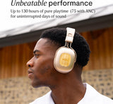 House of Marley Positive Vibration Rebel Wireless ANC Headphones - Over Ear Bluetooth Earphones with Adaptive Noise Cancelling, 130 H Playtime, IPX5, Sustainable Materials