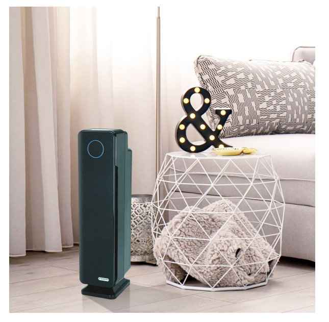 GermGuardian AC5350B Elite 4-in-1 HEPA Filter & UVC Tower Air Purifier, Removes Allergens & Odours, Black, Small-Medium Room