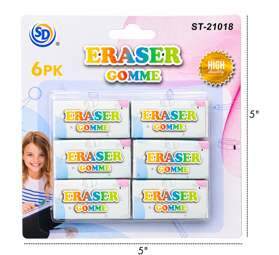 SD ERASER 6PCS