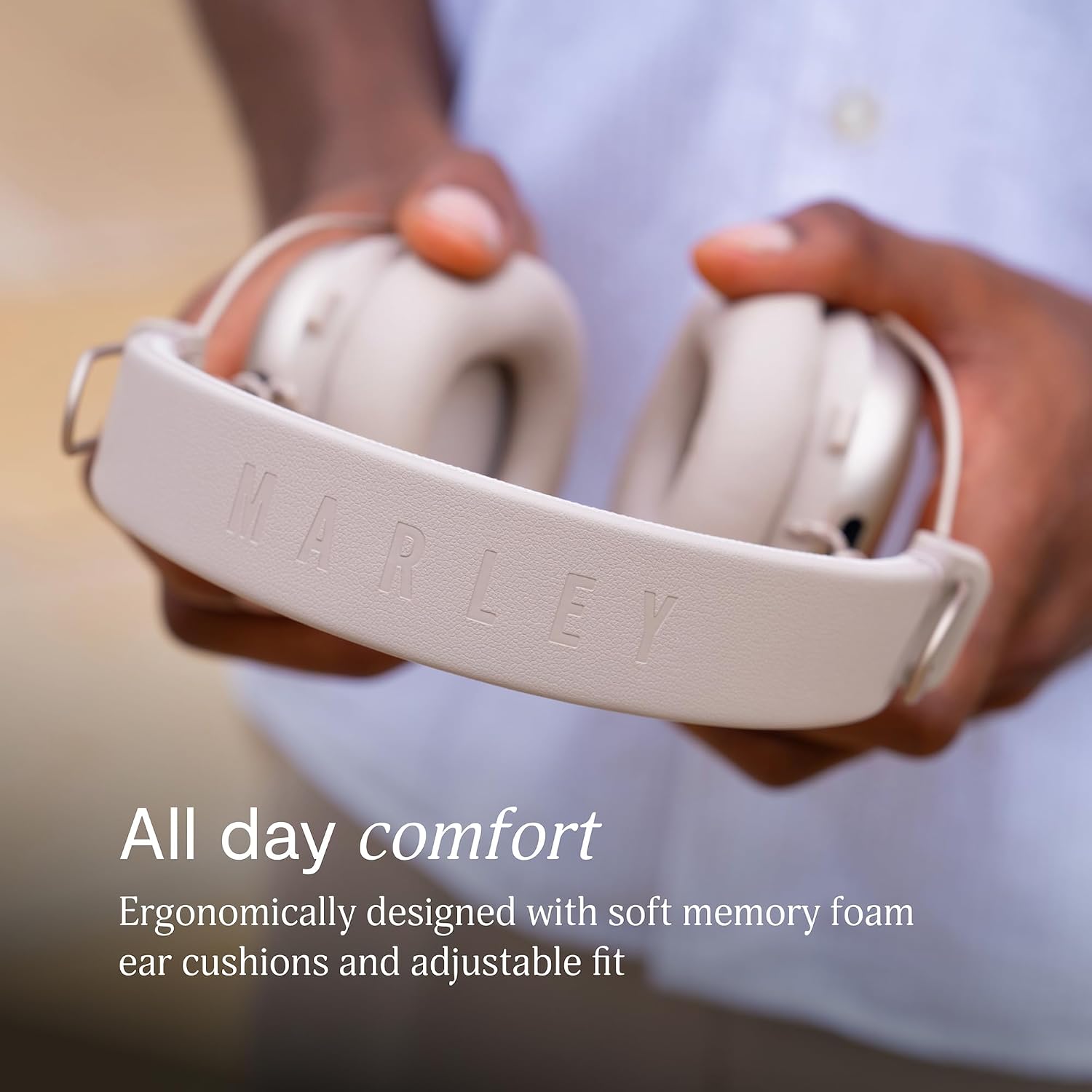 House of Marley Positive Vibration Rebel Wireless ANC Headphones - Over Ear Bluetooth Earphones with Adaptive Noise Cancelling, 130 H Playtime, IPX5, Sustainable Materials