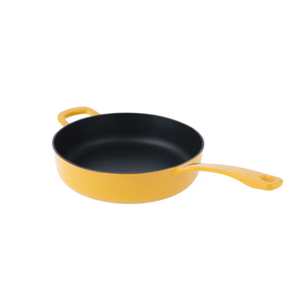 Chuck Hughes, Cast Iron Deep Skillet, 3.75 L (4 qt.), Yellow