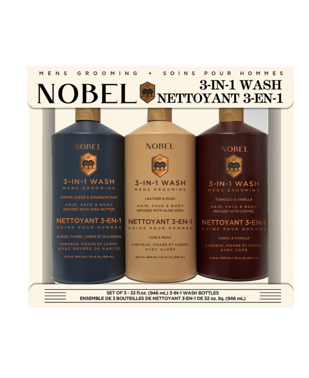 Nobel Men 3-in-1 Wash, 3 x 946 mL
