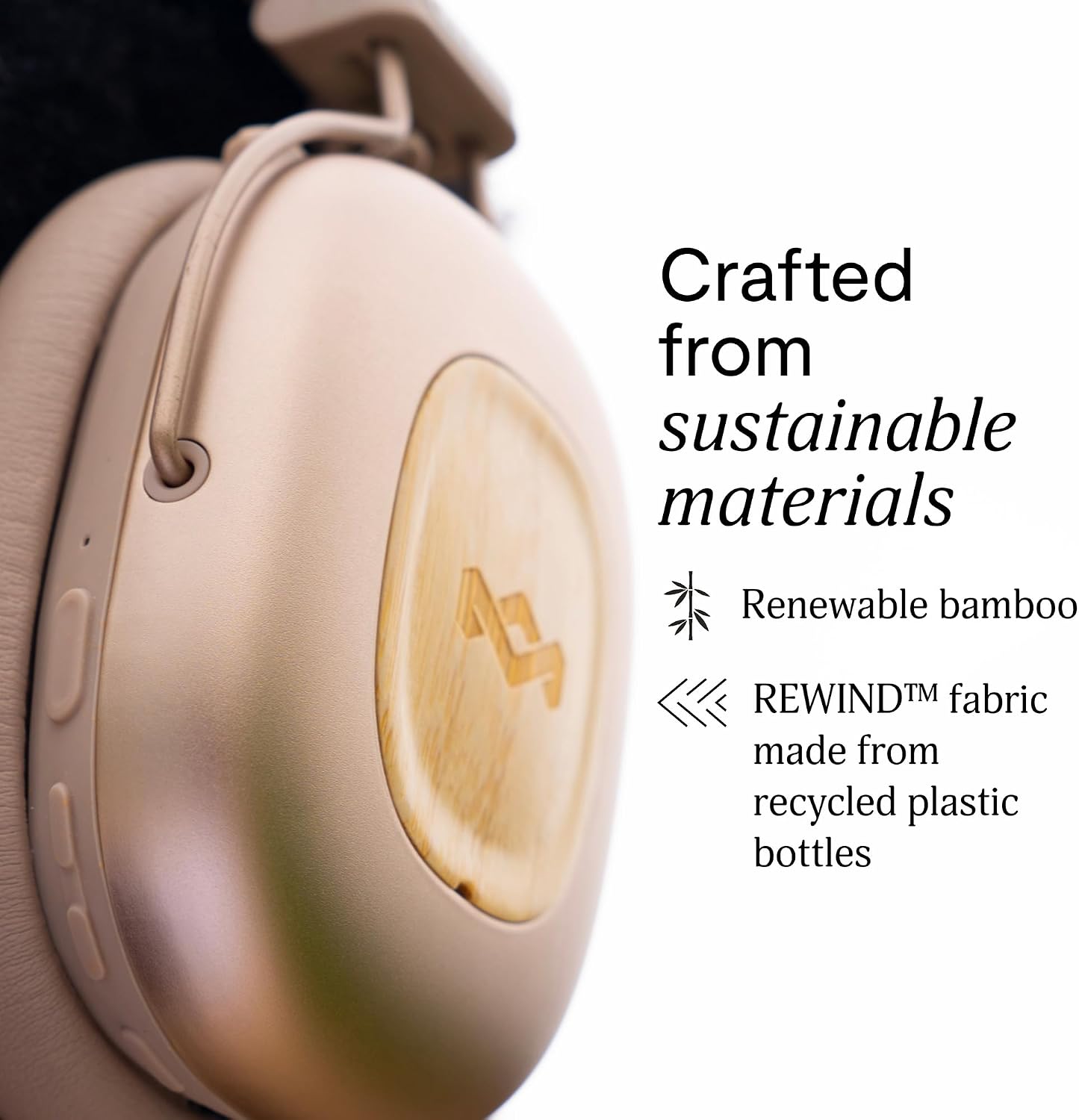 House of Marley Positive Vibration Rebel Wireless ANC Headphones - Over Ear Bluetooth Earphones with Adaptive Noise Cancelling, 130 H Playtime, IPX5, Sustainable Materials