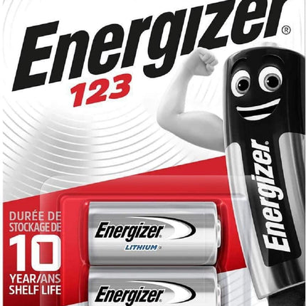 Energizer 123 Lithium 3-Volt Battery, 2-Pack