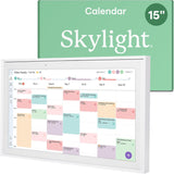 Skylight Calendar 15" Wall Planner Digital Calendar & Chore Chart, White