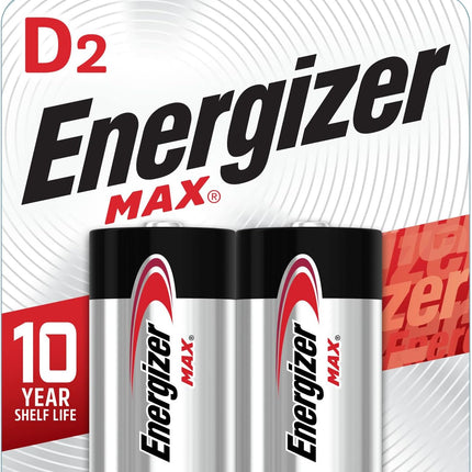 Energizer MAX D Batteries (2 Pack), D Cell Alkaline Batteries