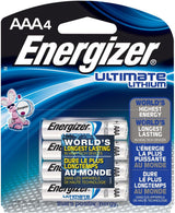 Energizer Ultimate Lithium AAA Batteries, World’s Longest-Lasting AAA Battery in High-Tech Devices (4 pack)