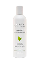 Carina Organics Peppermint Cooling Scalp Stimulating Shampoo & Body Wash, 360 ml, White
