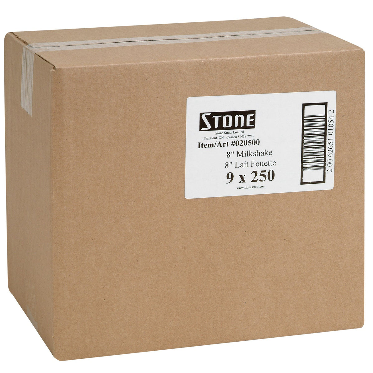 Stone Straw 8" Milkshake 250 ct