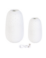 Evergreen LED Porcelain Lantern, 2-piece