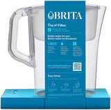Brita Large 10 Cup Water Filter Pitcher with Smart Light Filter Reminder and 2 Standard Filtes, White