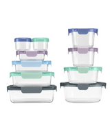 Ello Colour Lock Mixed Glass Food Storage Set, 20-piece