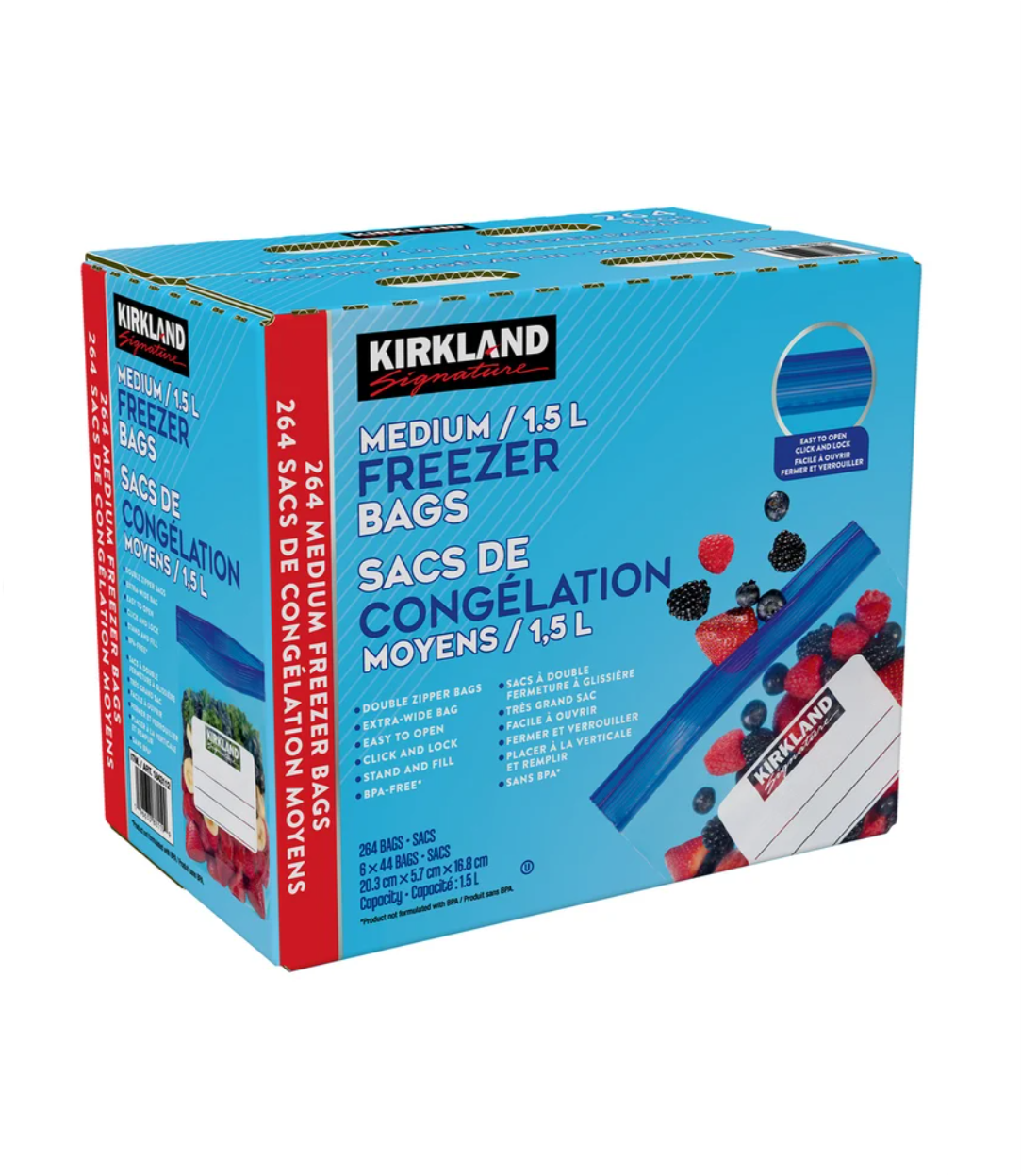 Kirkland Signature Medium Freezer Bags, 264-count