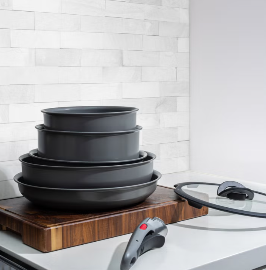 T-fal Ingenio Ceramic Cookware Set with Detachable Handle, 7-pieces