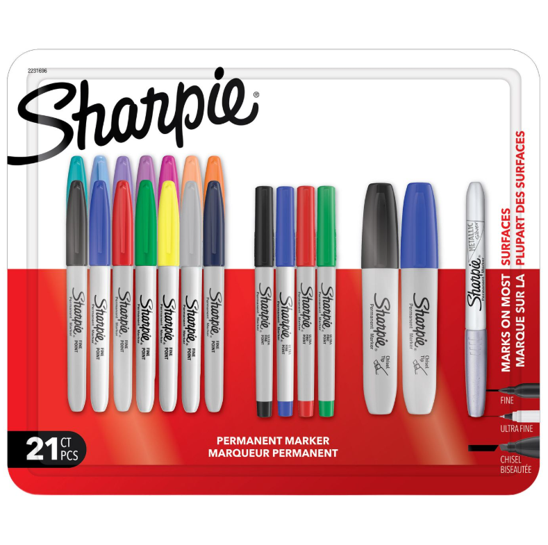 Sharpie Assorted Permanent Markers 21 ct Colours