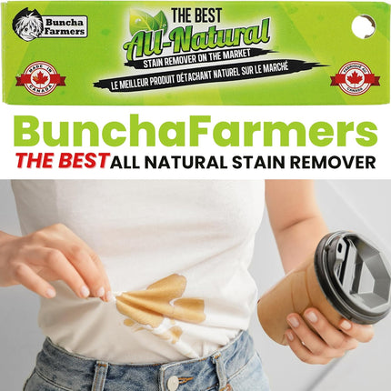 (3-Pack) Buncha Farmers-The Best-100% All Natural, Biodegradable, Environmentally Friendly Stain Remover Stick (Made in Canada 1.76 oz)