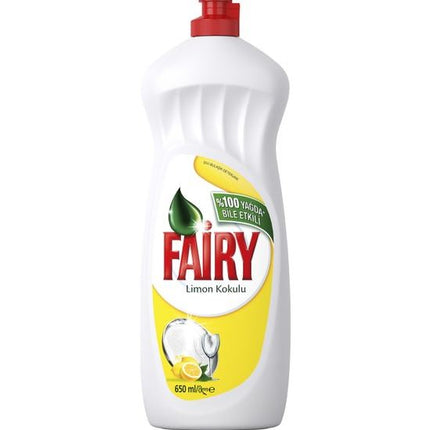 Fairy , Lemon Scented Liquid Dish Detergent 650 ml , White